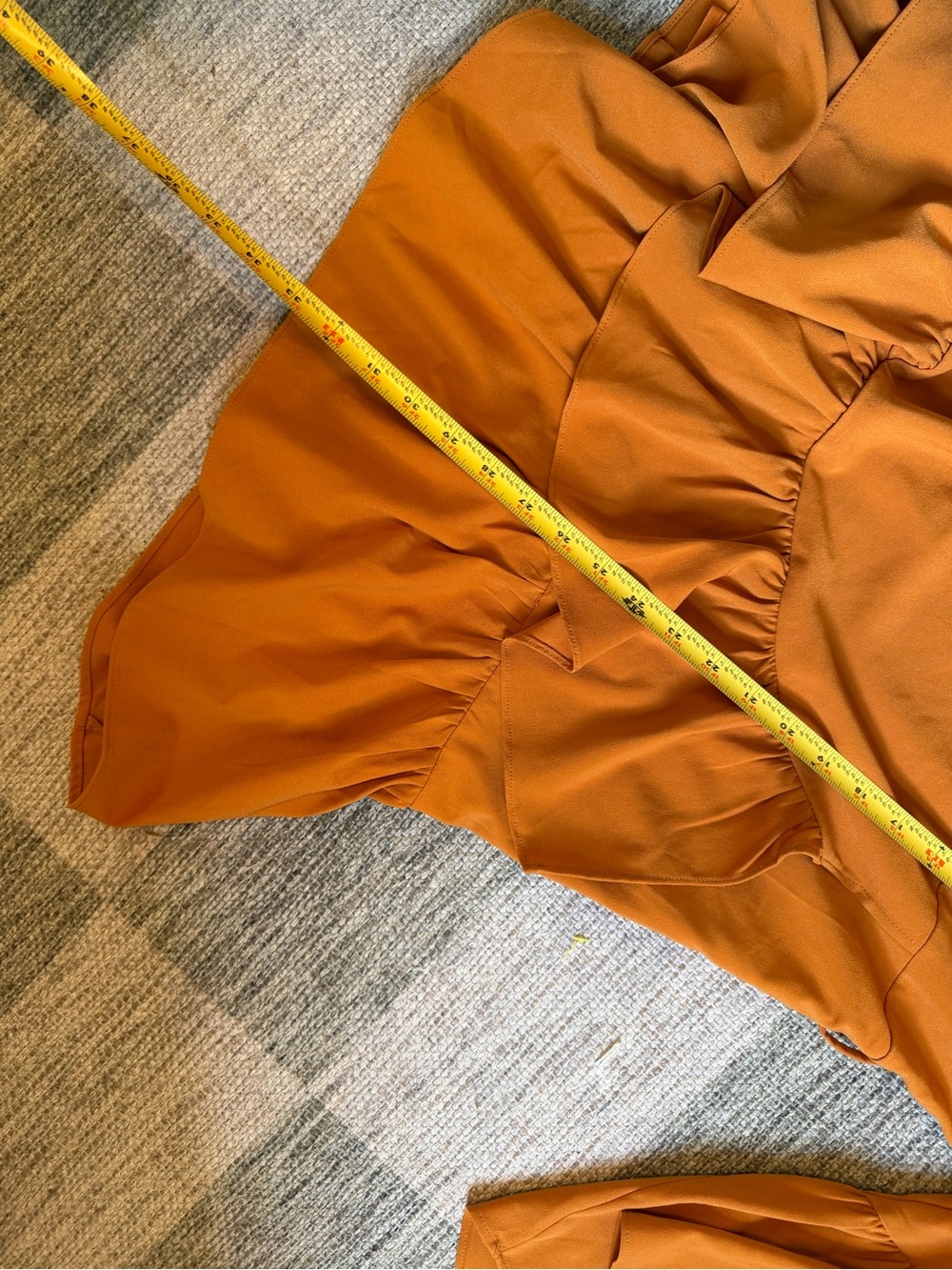 Ina Rust Orange Ruffle Midi Dress - Picture 11 of 11